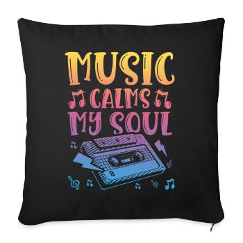 La musique calme mon âme Musicale - Housse de coussin décorative 45 x 45 cm - noir - Devant