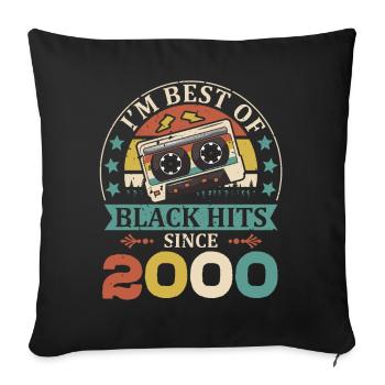 I'm Best Of Black Hits Seit 2000 Kassette - Sofakissenbezug 45 x 45 cm - Schwarz - Vorne