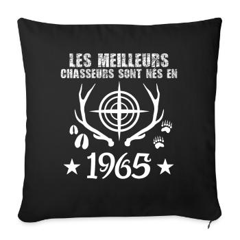 Chasseur | Anniversaire chasseur 1965 - Housse de coussin décorative 45 x 45 cm - noir - Devant