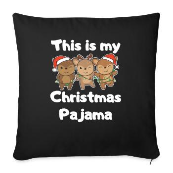 Deer Christmas Pajamas - Sofa pillowcase 17,3'' x 17,3'' (45 x 45 cm) - black - Front