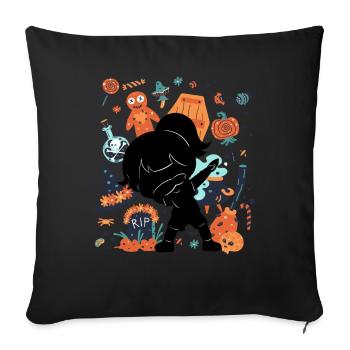 Funny Girl Child Silhouette Spooky - Sofa pillowcase 17,3'' x 17,3'' (45 x 45 cm) - black - Front