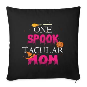 Une maman taculaire hantée Spooky Pumpkin Halloween - Housse de coussin décorative 45 x 45 cm - noir - Devant