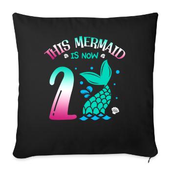 Cette sirène est maintenant 2, conte de fées 2. - Housse de coussin décorative 45 x 45 cm - noir - Devant