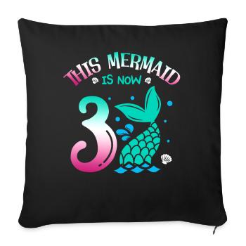 Cette sirène est maintenant 3, conte de fées 3. - Housse de coussin décorative 45 x 45 cm - noir - Devant