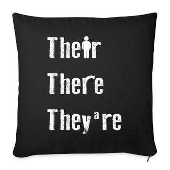 Their There They're English Teacher Grammar - Sofakissenbezug 45 x 45 cm - Schwarz - Vorne