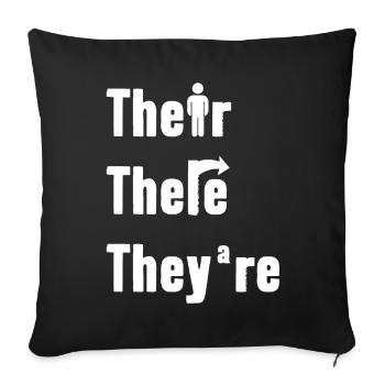 Their There They're English Teacher Grammar - Sofakissenbezug 45 x 45 cm - Schwarz - Vorne