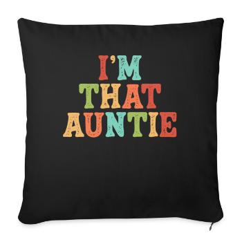 Je suis cette tante - Housse de coussin décorative 45 x 45 cm - noir - Devant