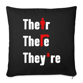 Their There They're English Teacher Grammar - Sofakissenbezug 45 x 45 cm - Schwarz - Vorne