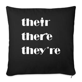 Their There They're English Teacher Grammar - Sofakissenbezug 45 x 45 cm - Schwarz - Vorne