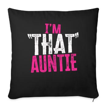 Je suis cette tante - Housse de coussin décorative 45 x 45 cm - noir - Devant