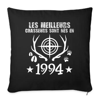 Chasseur | Anniversaire chasseur 1994 - Housse de coussin décorative 45 x 45 cm - noir - Devant