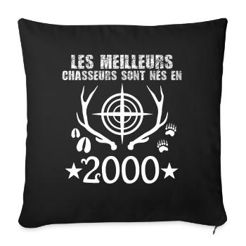 Chasseur | Anniversaire chasseur 2000 - Housse de coussin décorative 45 x 45 cm - noir - Devant