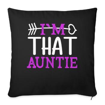 Je suis cette tante - Housse de coussin décorative 45 x 45 cm - noir - Devant