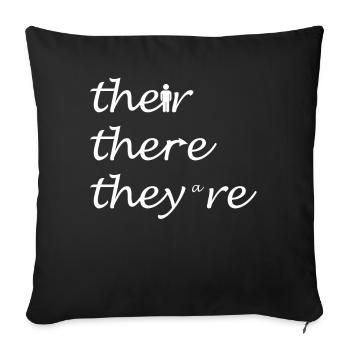 Their There They're English Teacher Grammar - Sofakissenbezug 45 x 45 cm - Schwarz - Vorne