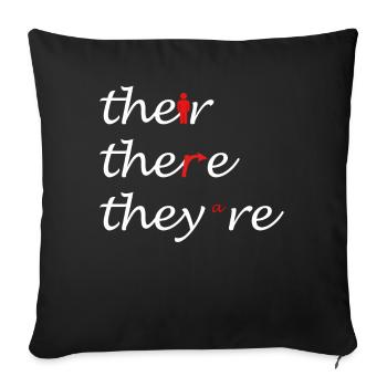 Their There They're English Teacher Grammar - Sofakissenbezug 45 x 45 cm - Schwarz - Vorne