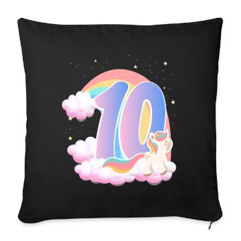 10 Unicorn Rainbow Clouds Little Pony 10. - Sofa pillowcase 17,3'' x 17,3'' (45 x 45 cm) - black - Front