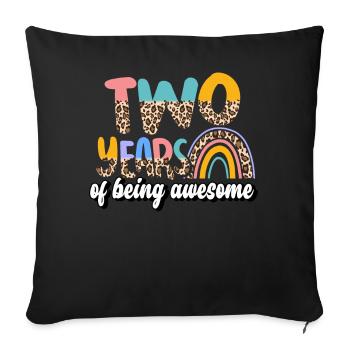 Two Years Awesome Animal Skin Pattern Birthday - Sofa pillowcase 17,3'' x 17,3'' (45 x 45 cm) - black - Front