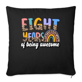 Eight Years Awesome Animal Skin Pattern Birthday - Sofa pillowcase 17,3'' x 17,3'' (45 x 45 cm) - black - Front
