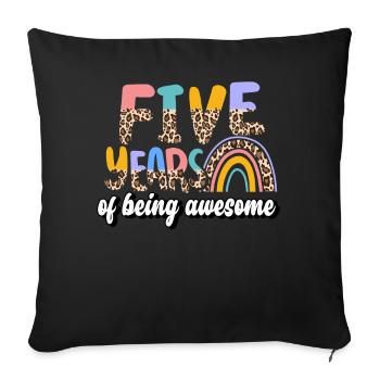 Five Years Awesome Animal Skin Pattern Birthday - Sofa pillowcase 17,3'' x 17,3'' (45 x 45 cm) - black - Front