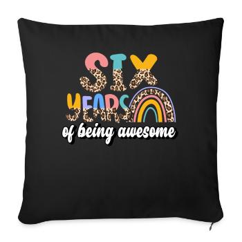 Six Years of Being Awesome Animal Skin Pattern - Sofa pillowcase 17,3'' x 17,3'' (45 x 45 cm) - black - Front