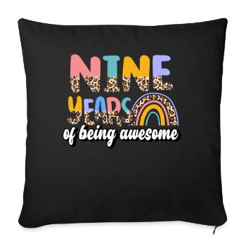 Nine Years Of Being Awesome Animal Skin Pattern - Sofa pillowcase 17,3'' x 17,3'' (45 x 45 cm) - black - Front