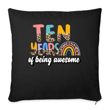 Ten Years Awesome Animal Skin Pattern Birthday - Sofa pillowcase 17,3'' x 17,3'' (45 x 45 cm) - black - Front