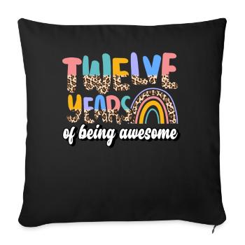 Twelve Years Of Being Awesome Animal Skin Pattern - Sofa pillowcase 17,3'' x 17,3'' (45 x 45 cm) - black - Front