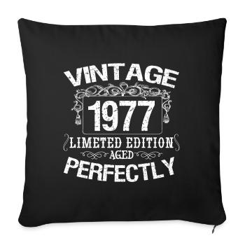 1977 Limited Edition | Jahrgang 1977 perfekt gealtert - Sofakissenbezug 45 x 45 cm - Schwarz - Vorne