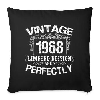 1968 Limited Edition | Jahrgang 1968 perfekt gealtert - Sofakissenbezug 45 x 45 cm - Schwarz - Vorne