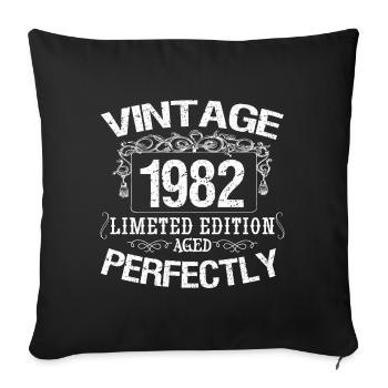 1982 Limited Edition | Jahrgang 1982 perfekt gealtert - Sofakissenbezug 45 x 45 cm - Schwarz - Vorne