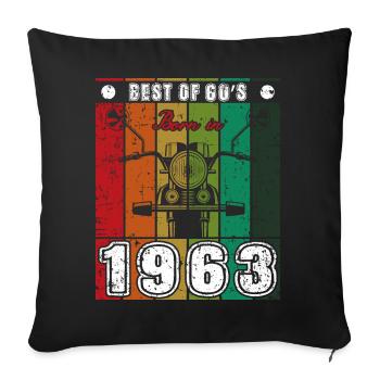 Best Of 60's Born 1963 Classic Motorcycle - Sofa pillowcase 17,3'' x 17,3'' (45 x 45 cm) - black - Front