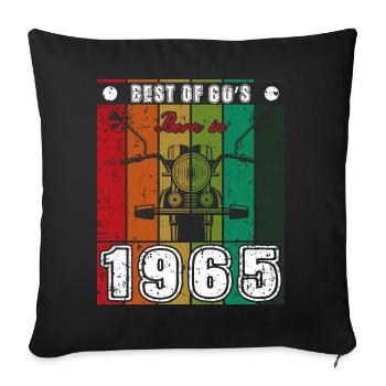 Best Of 60's Born 1965 Classic Motorcycle - Sofa pillowcase 17,3'' x 17,3'' (45 x 45 cm) - black - Front
