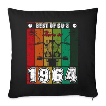 Best Of 60's Born 1964 Classic Motorcycle - Sofa pillowcase 17,3'' x 17,3'' (45 x 45 cm) - black - Front