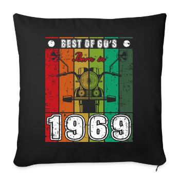 Best Of 60's Born 1969 Classic Motorcycle - Sofa pillowcase 17,3'' x 17,3'' (45 x 45 cm) - black - Front