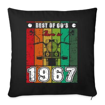 Le meilleur de la moto classique née des années 60 en 1967 - Housse de coussin décorative 45 x 45 cm - noir - Devant