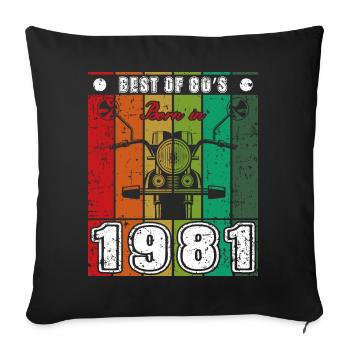 Best Of 80's Born 1981 Classic Motorcycle - Sofa pillowcase 17,3'' x 17,3'' (45 x 45 cm) - black - Front