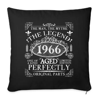 1966 Legend | Vintage Aged Perfectly 1966 - Sofa pillowcase 17,3'' x 17,3'' (45 x 45 cm) - black - Front