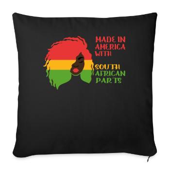 Made In America With South African Parts - Sofa pillowcase 17,3'' x 17,3'' (45 x 45 cm) - black - Front
