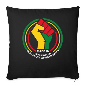 Made In America With South African Parts - Sofa pillowcase 17,3'' x 17,3'' (45 x 45 cm) - black - Front