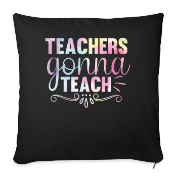 Back to School Teacher Tie Sports Education - Sofa pillowcase 17,3'' x 17,3'' (45 x 45 cm) - black - Front