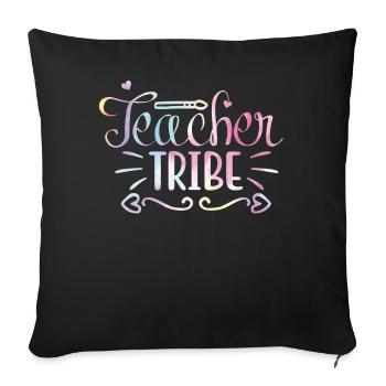 Back to School Rainbow Sports Teacher - Sofa pillowcase 17,3'' x 17,3'' (45 x 45 cm) - black - Front