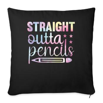 Funny back to school tie rainbow - Sofa pillowcase 17,3'' x 17,3'' (45 x 45 cm) - black - Front