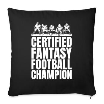 Funny Certified Fantasy Football Champion - Sofa pillowcase 17,3'' x 17,3'' (45 x 45 cm) - black - Front