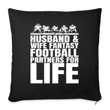 Lustige Paar-Fantasie-Fußball-Partner - Sofakissenbezug 45 x 45 cm - Schwarz - Vorne