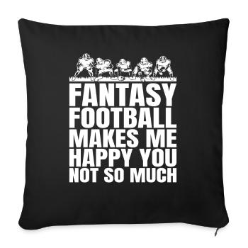 Happy fantasy football of funny men - Sofa pillowcase 17,3'' x 17,3'' (45 x 45 cm) - black - Front