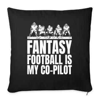 Drôle de Mens Co Pilot Fantasy Football - Housse de coussin décorative 45 x 45 cm - noir - Devant