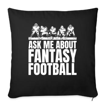 Drôle me poser des questions sur le football Fantasy - Housse de coussin décorative 45 x 45 cm - noir - Devant