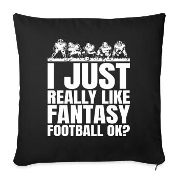 C’est drôle, j’aime juste le football Fantasy - Housse de coussin décorative 45 x 45 cm - noir - Devant
