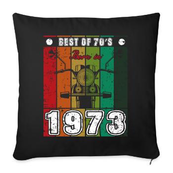Le meilleur de la moto classique née des années 70 en 1973 - Housse de coussin décorative 45 x 45 cm - noir - Devant