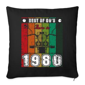 Best Of 80's Born 1980 Classic Motorcycle - Sofa pillowcase 17,3'' x 17,3'' (45 x 45 cm) - black - Front